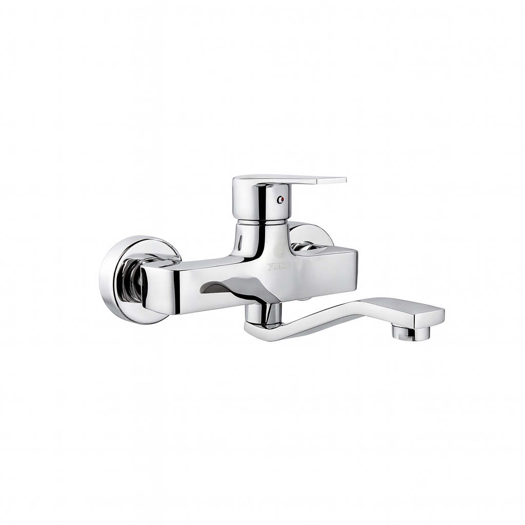Rivana Turkey Chrome Wall Sink Mixer with SS Spout – Orkide ORK-402