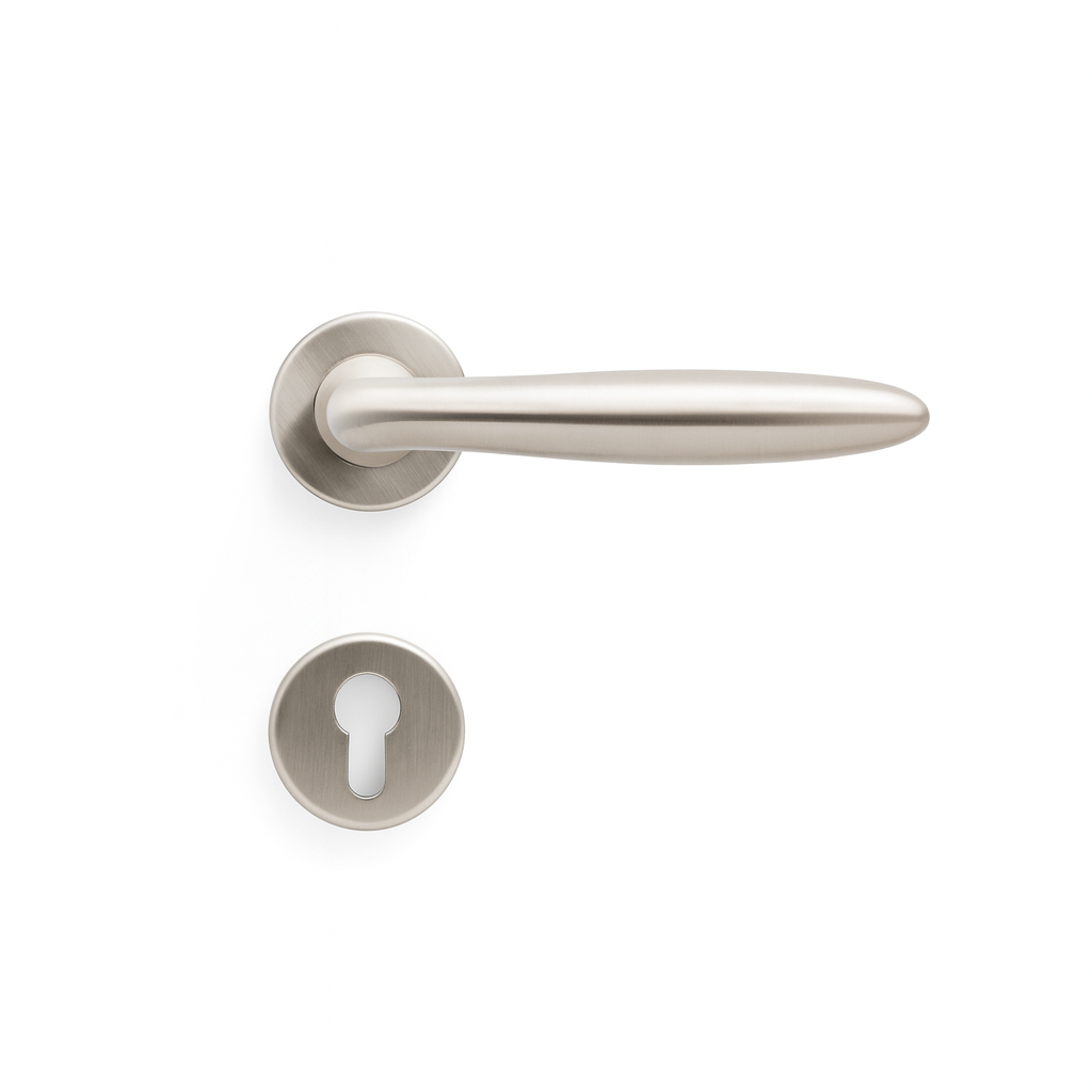 Yale Round  Satin Nickel Finish Door Handle with Keyhole