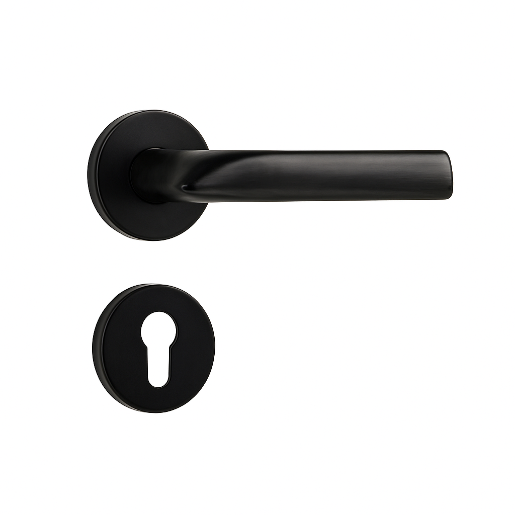 Yale Round Matte Black Finish Door Handle with Keyhole