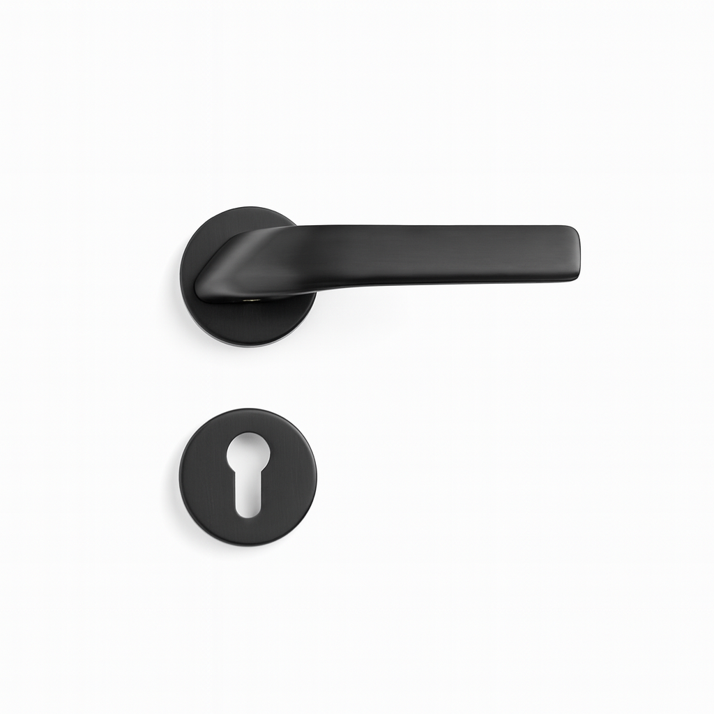 Yale Matte Black Door Handle with Keyhole
