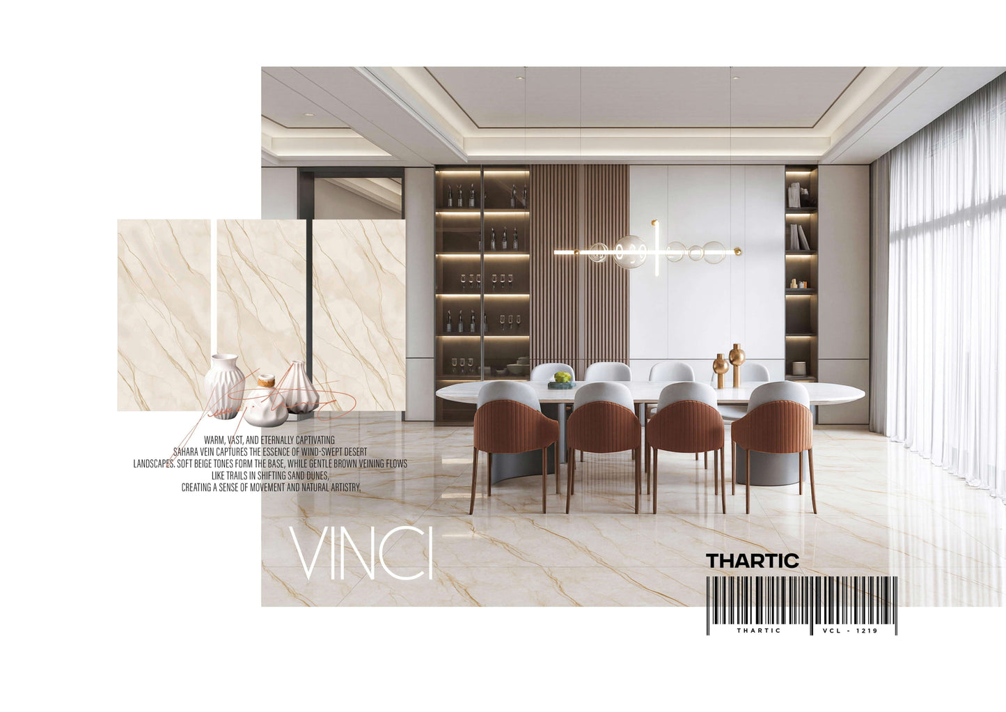 VINCI THARTIC 24X48 BEIGE/BROWN POLISH
