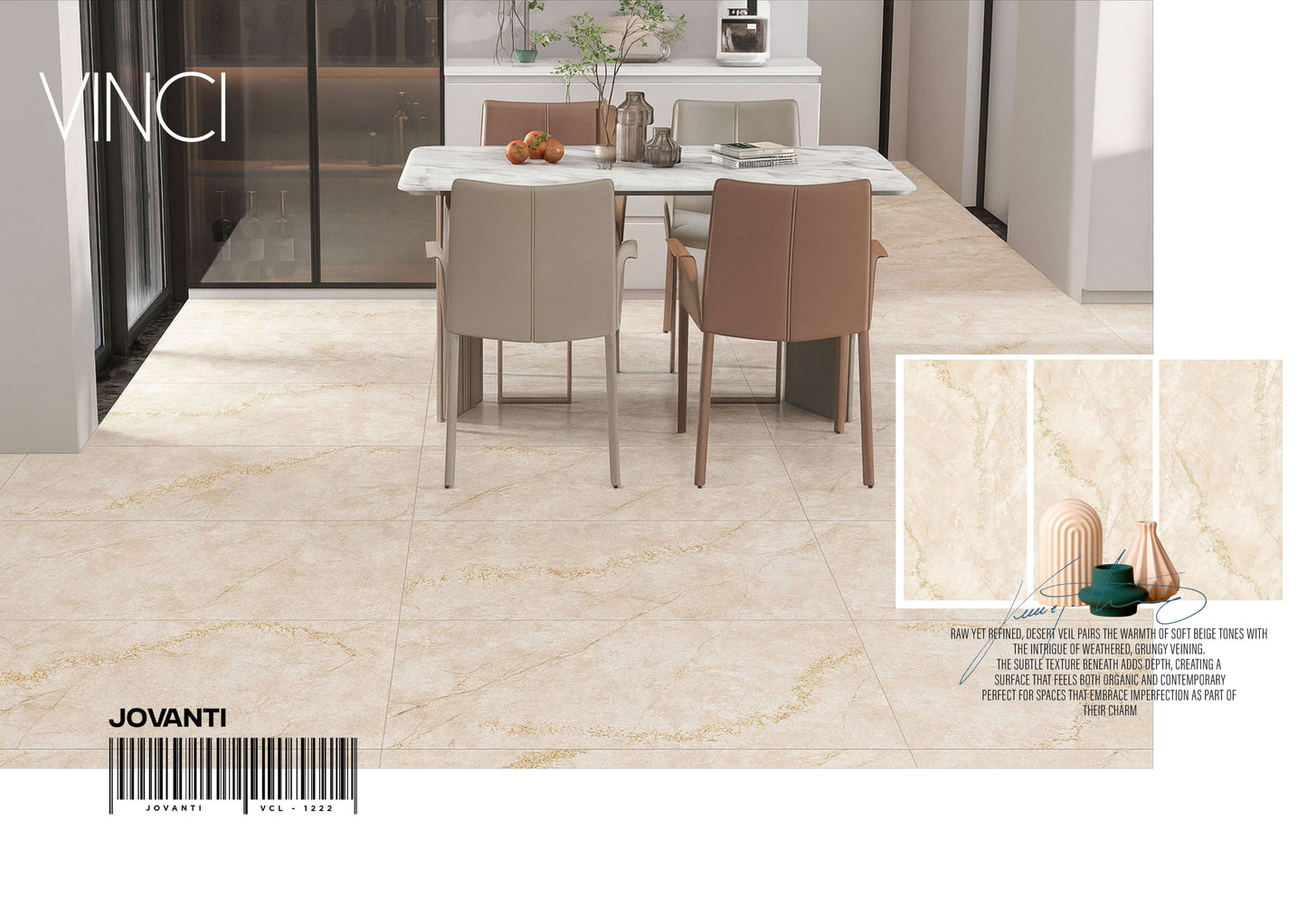 VINCI JOVANTI 24X48 BEIGE/BROWN POLISH