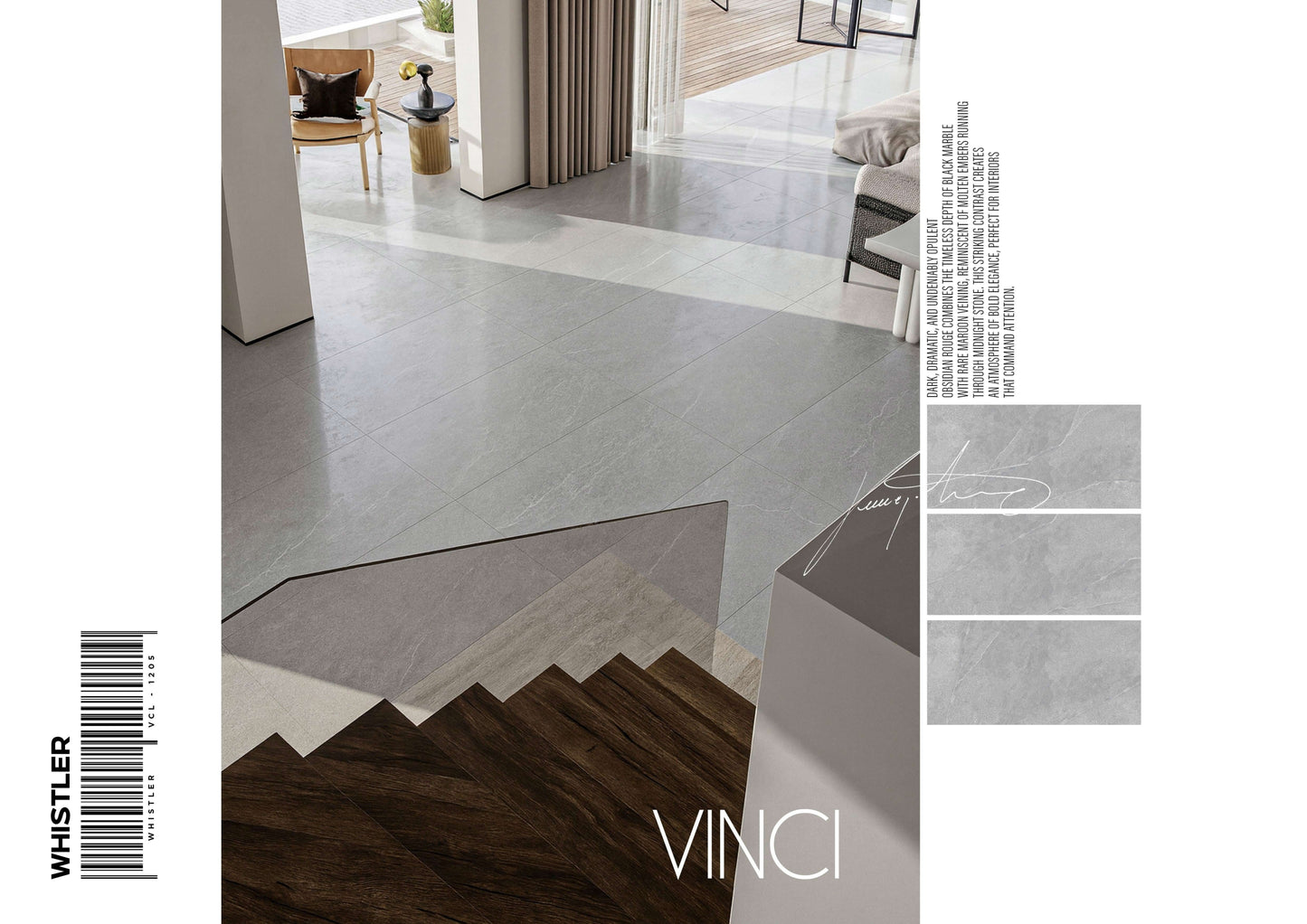 VINCI WHISTLER 24X48 GREY/WHITE POLISH
