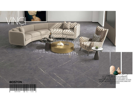 VINCI BOSTON 24X48 GREY/WHITE POLISH