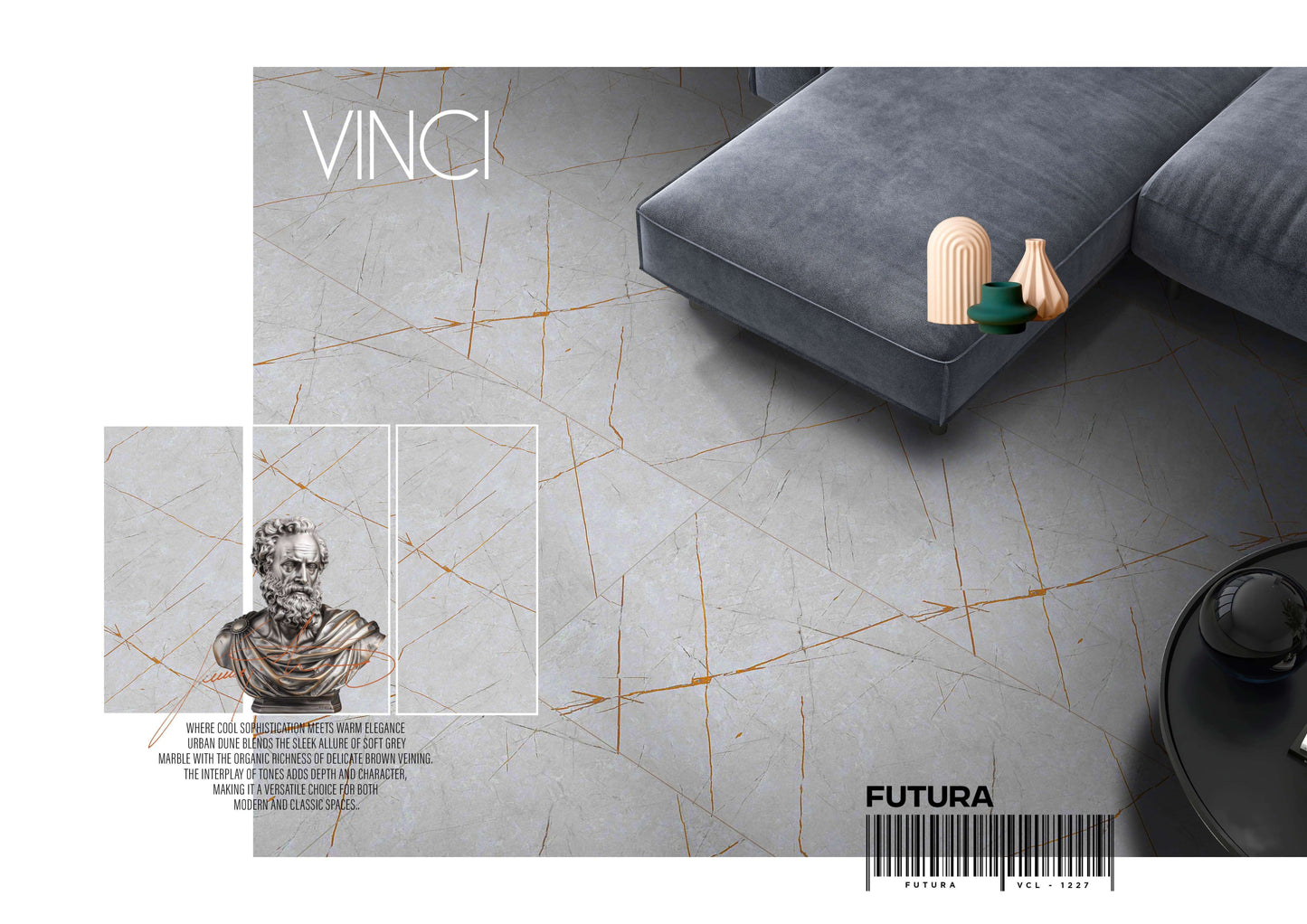 VINCI FUTURA 24X48 BEIGE/BROWN POLISH