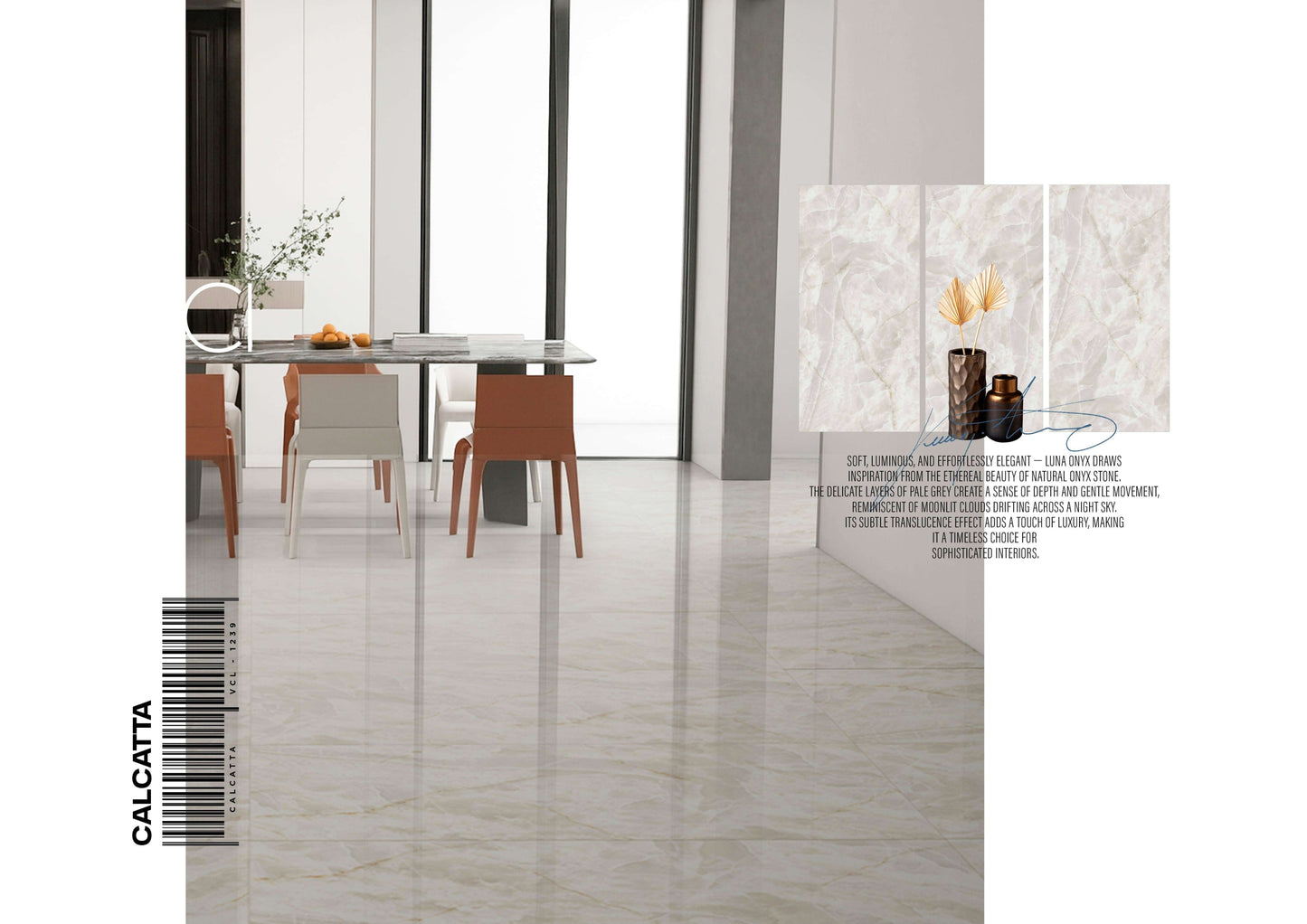 VINCI CALACATTA 24X48 GREY/BROWN POLISH