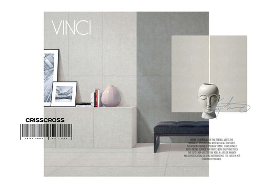 VINCI CRISSCROSS 24X48 IVORY/BEIGE  POLISH