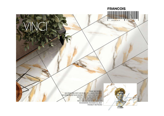 VINCI FRANCOIS 24X48 WHITE/BROWN MARBLE POLISH