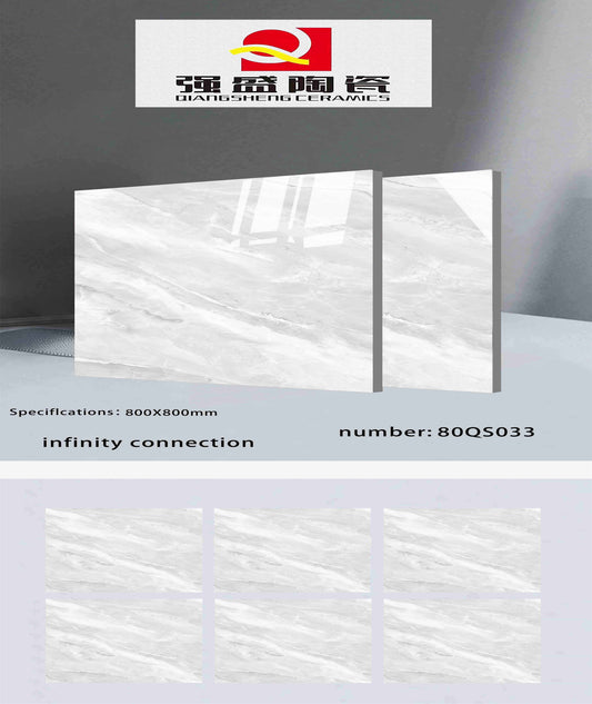 32X32 QIANGSHENG TILE TS FLOOR 80-QS-033 GREY/WHITE MARBLE TEXTURE POLISH