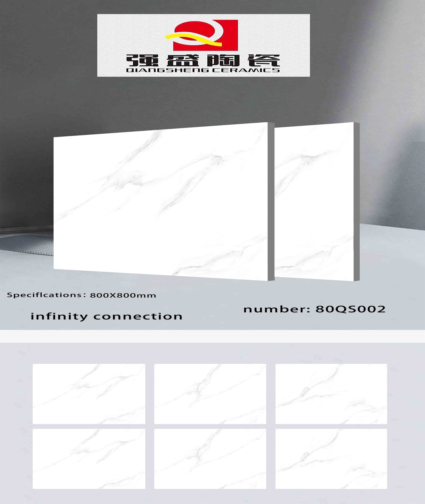 32X32 QIANGSHENG TILE QIANGSHENG FLOOR TS FLOOR 80-QS-002 WHITE CARRARA POLISH