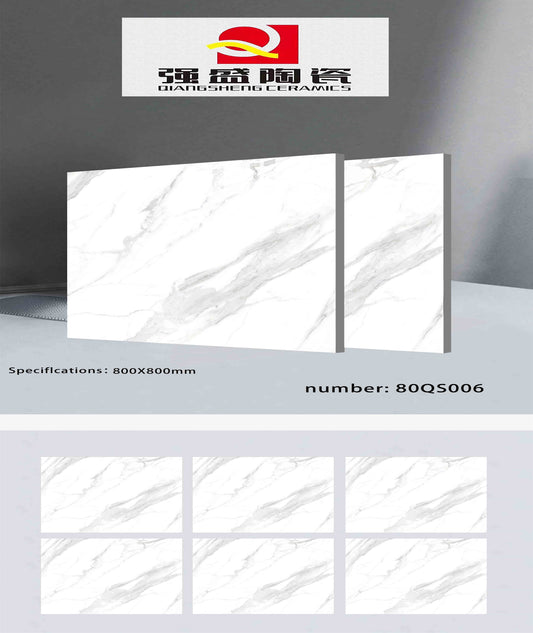32X32 QIANGSHENG TILE TS FLOOR 80-QS-006 WHITE CARRARA POLISH