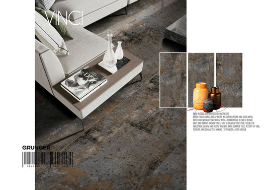 VINCI GRUNGER 24X48 BROWN/BLACK POLISH
