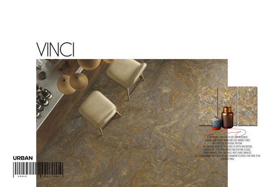 VINCI URBAN OASIS 24X48 GREY/GOLDEN MARBLE  POLISH
