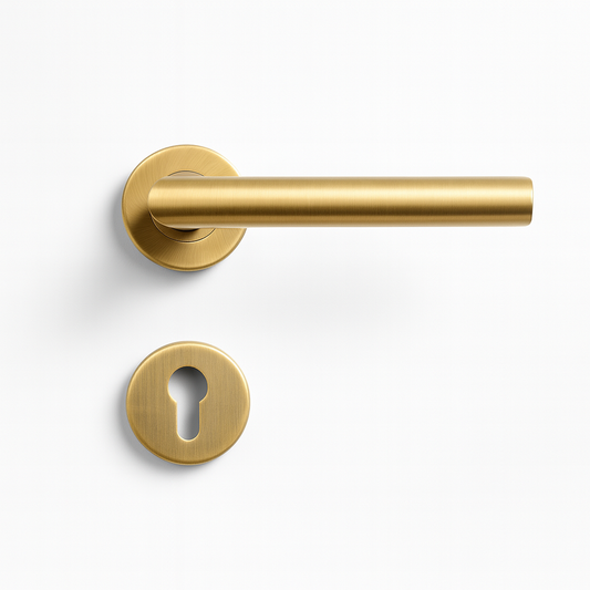 Yale Brushed Brass Door Handle with Keyhole