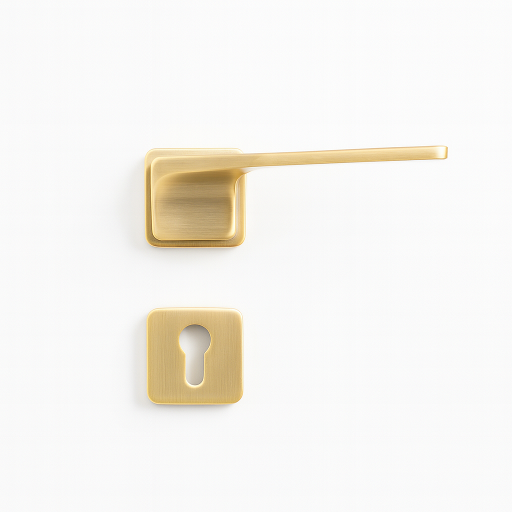 Yale Brushed Brass Square Lever Door Handle with Keyhole