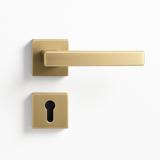 Yale Brushed Brass Square Lever Door Handle with Keyhole