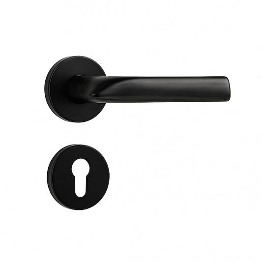 Yale Round Matte Black Finish Door Handle with Keyhole