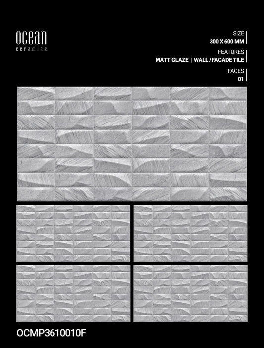 12X24 OCEAN TILE OCEAN WALL TS WALL OCMP-3610010-F LIGHT GREY DABI MATT