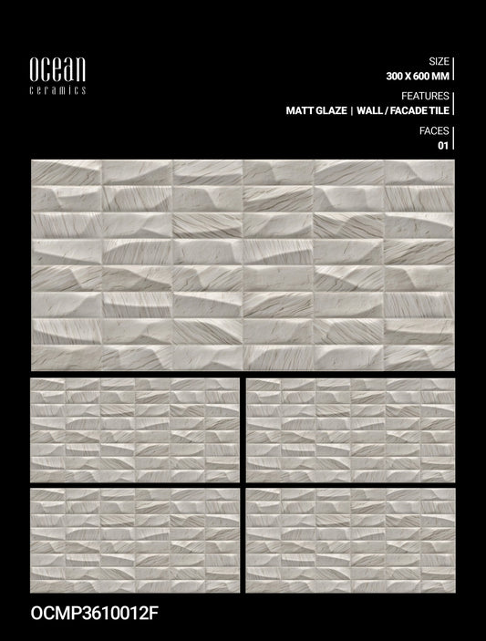 12X24 OCEAN TILE OCEAN TS WALL FACING OCMP-3610012-F IVORY DABI MATT