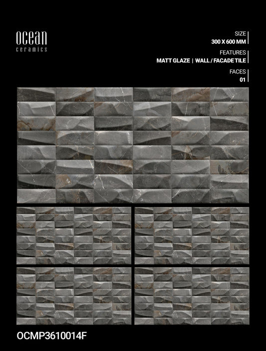 12X24 OCEAN TILE OCEAN TS WALL FACING OCMP-3610014-F GREY/BROWN DABI MATT