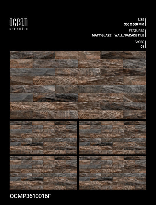 12X24 OCEAN TILE OCEAN WALL TS WALL OCMP-3610016-F BROWN/GREY DABI MATT