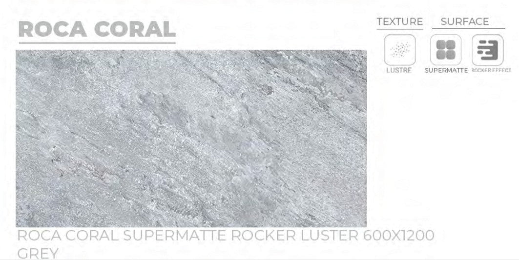 24X48 ORIENT TILE TS FLOOR ROCA CORAL SM RK LT GR L LIGHT GREY TEXTURE MATT