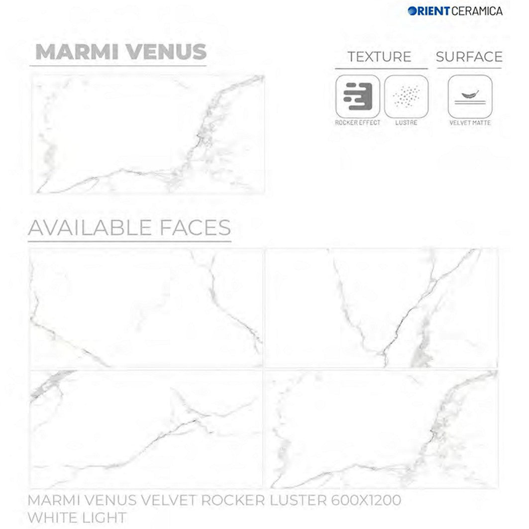 24X48 ORIENT TILE TS FLOOR TL MARMI VENUS VL RK LT WT L WHITE CARRARA MATT
