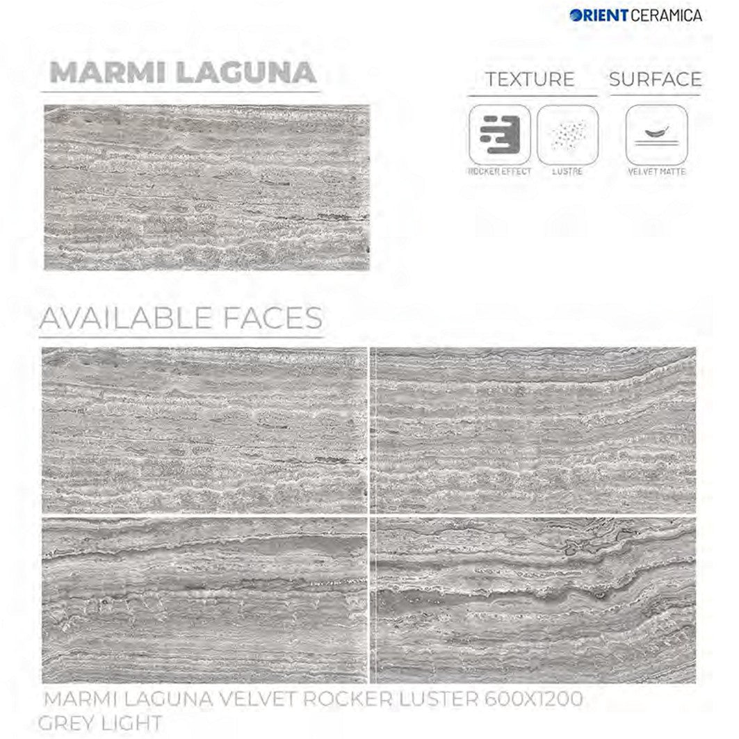 24X48 ORIENT TILE TS FLOOR MARMI LAGUNA VL RK LT GR L LIGHT GREY TEXTURE MATT