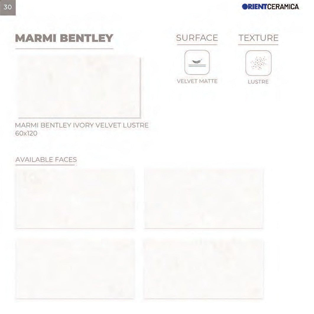 24X48 ORIENT TILE TS FLOOR MARMI BENTLEY LT RK LT IV IVORY/WHITE TEXTURE MATT