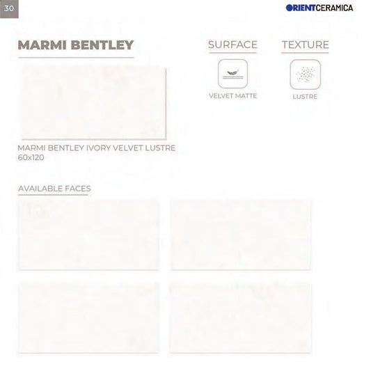 24X48 ORIENT TILE TS FLOOR MARMI BENTLEY LT RK LT IV IVORY/WHITE TEXTURE MATT