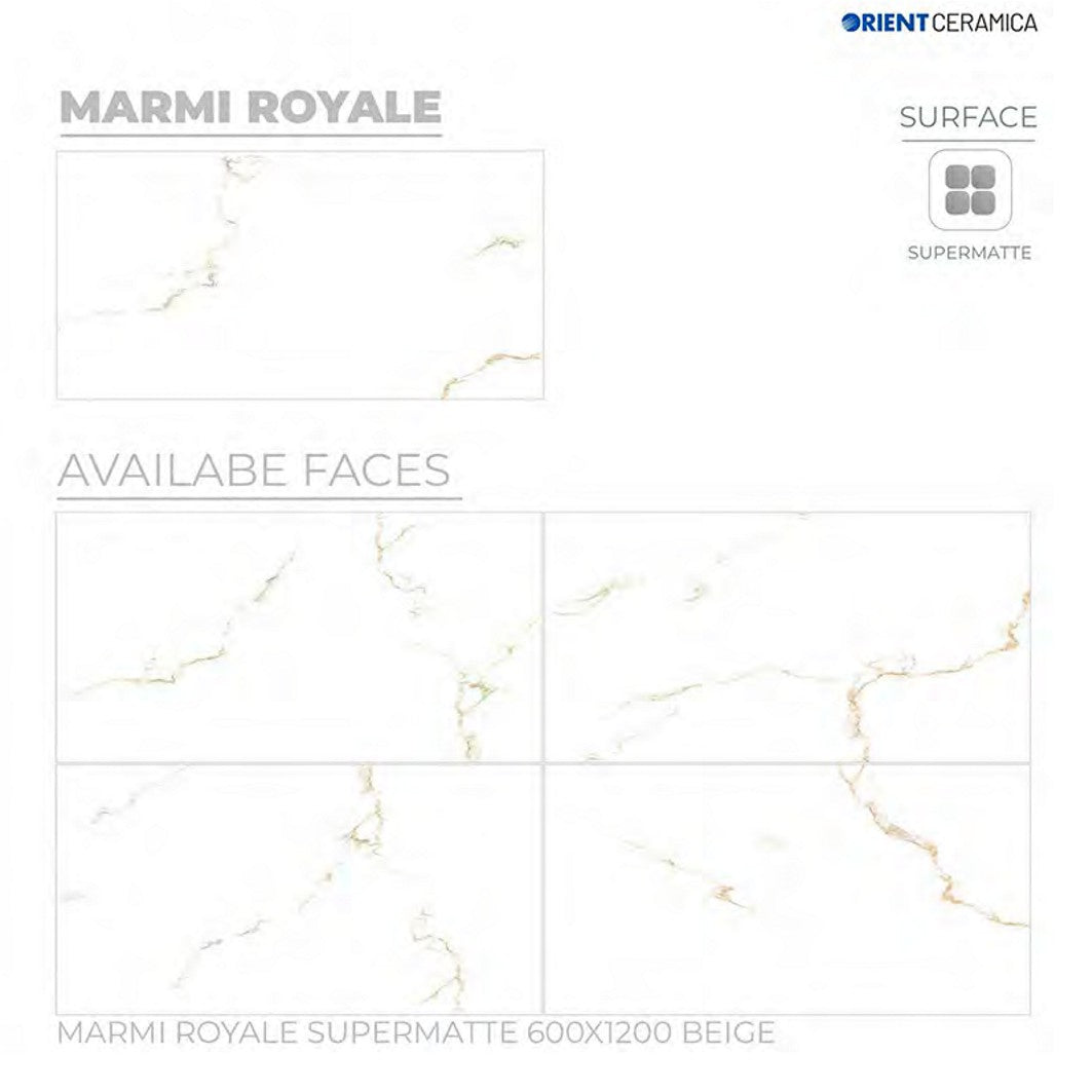 24X48 ORIENT TILE TS FLOOR MARMI ROYALE  BROWN CARRARA MATT