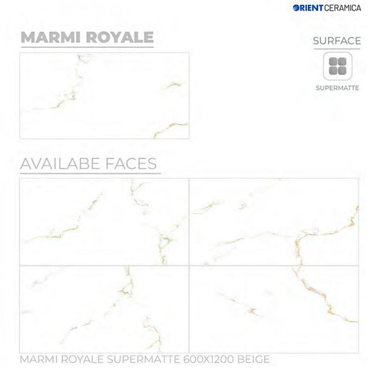24X48 ORIENT TILE TS FLOOR MARMI ROYALE  BROWN CARRARA MATT