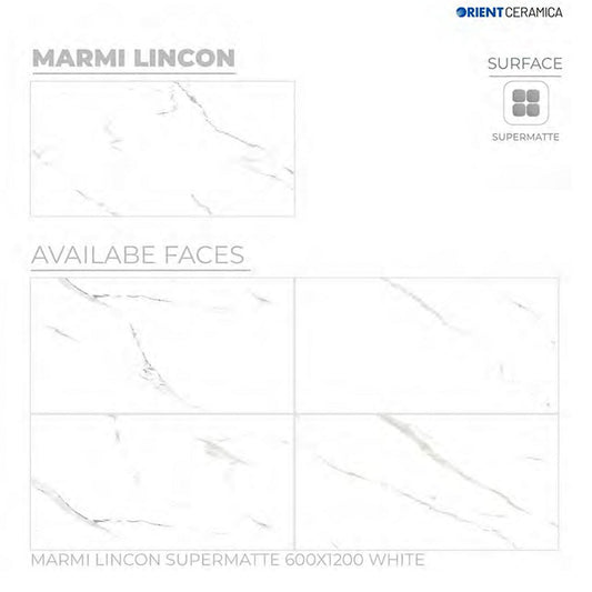 24X48 ORIENT TILE TS FLOOR MARMI LINCON SM WHITE CARRARA MATT