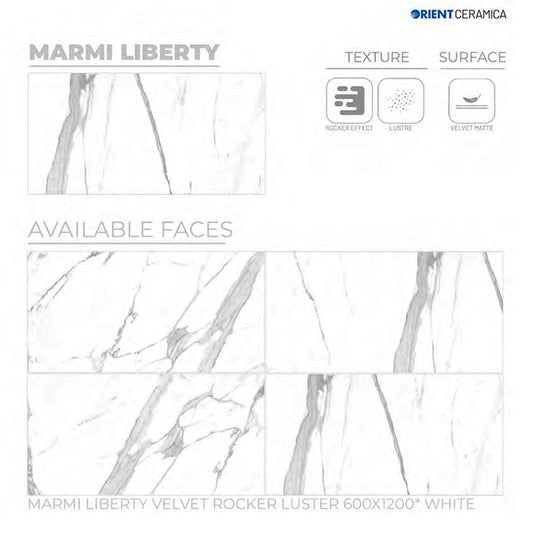 24X48 ORIENT TILE TS FLOOR MARMI LIBERTY SM WHITE/GREY CARRARA MATT