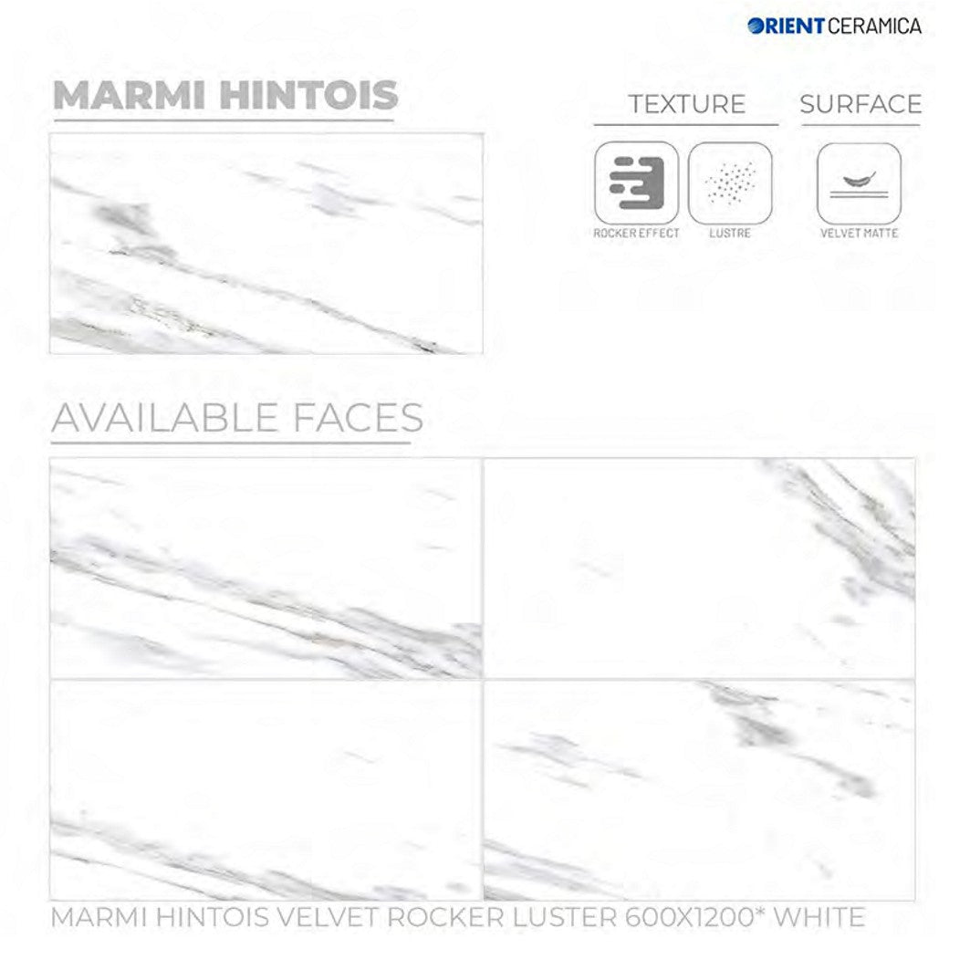 24X48 ORIENT TILE TS FLOOR MARMI HINTOIS SM WHITE CARRARA MATT