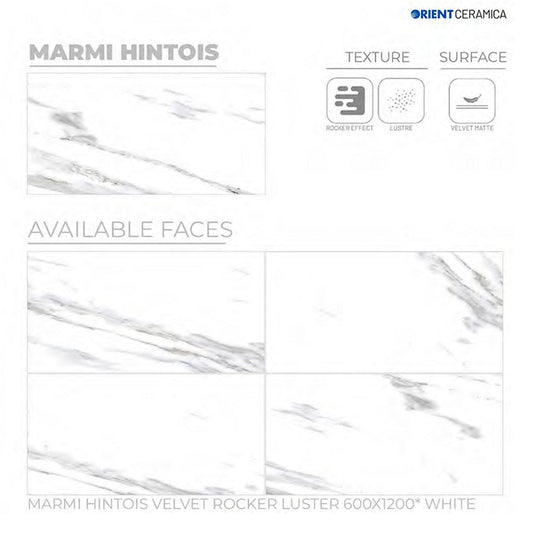 24X48 ORIENT TILE TS FLOOR MARMI HINTOIS SM WHITE CARRARA MATT