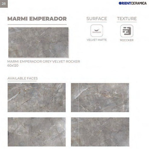 24X48 ORIENT TILE TS FLOOR MARMI EMPERADOR VT RK SG D GREY TEXTURE MATT