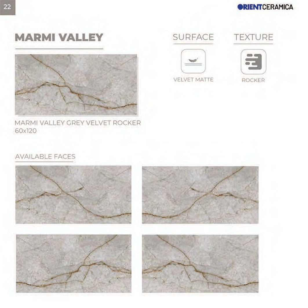 24X48 ORIENT TILE TS FLOOR MARMI VALLEY VT RK GR GREY TEXTURE MATT