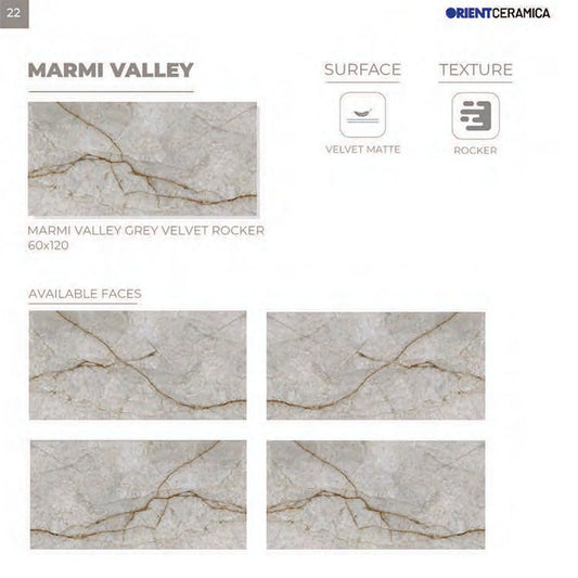 24X48 ORIENT TILE TS FLOOR MARMI VALLEY VT RK GR GREY TEXTURE MATT