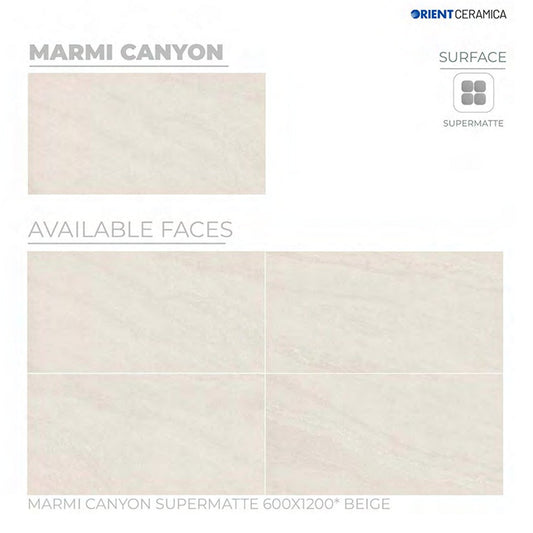 24X48 ORIENT TILE TS FLOOR MARMI CANYON SM BEIGE TEXTURE MATT