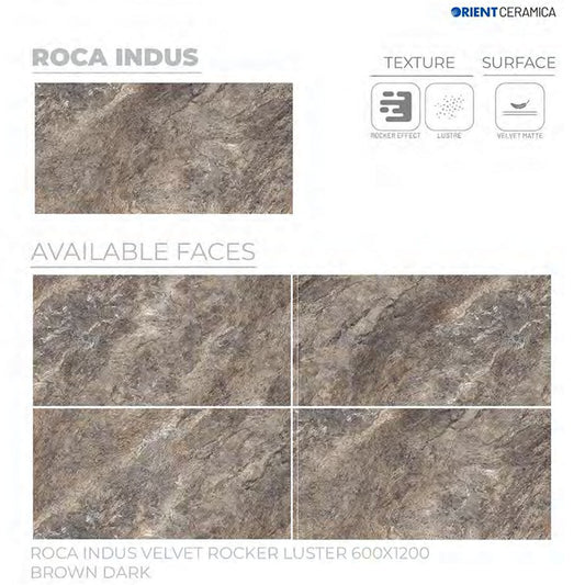 24X48 ORIENT TILE TS FLOOR FL ROCA INDUS VL RK LT BR D SAGE WHITE TEXTURE MATT