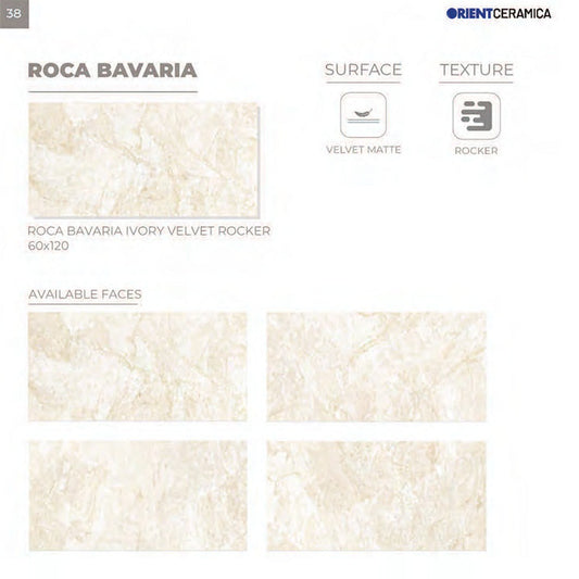 24X48 ORIENT TILE TS FLOOR ROCA BAVARIA VT RK BG L LIGHT BEIGE TEXTURE MATT