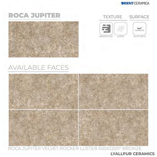 24X48 ORIENT TILE TS FLOOR ROCA JUPITER VL RK LT BEIGE/GREY DOTTED MATT