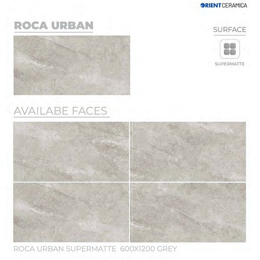 24X48 ORIENT TILE TS FLOOR ROCA URBAN SM GR GREY TEXTURE MATT