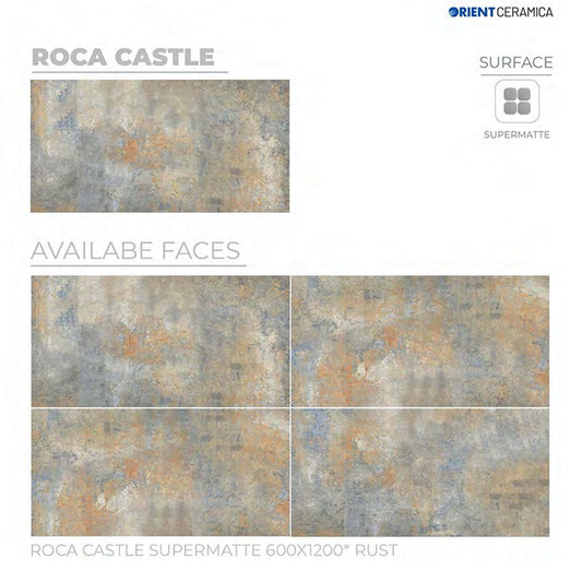 24X48 ORIENT TILE TS FLOOR FLH ROCA CASTLE RUST SM BLUE/BROWN TEXTURE MATT