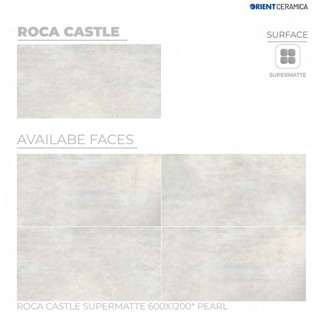 24X48 ORIENT TILE TS FLOOR FLH ROCA CASTLE PEARL SAGE WHITE TEXTURE MATT