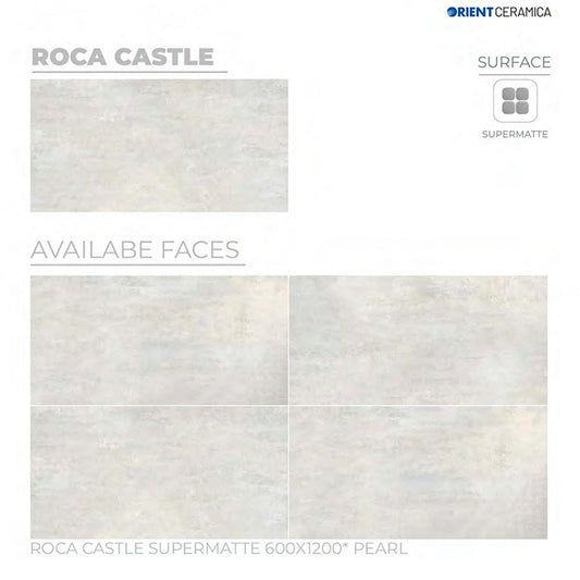 24X48 ORIENT TILE TS FLOOR FLH ROCA CASTLE PEARL SAGE WHITE TEXTURE MATT