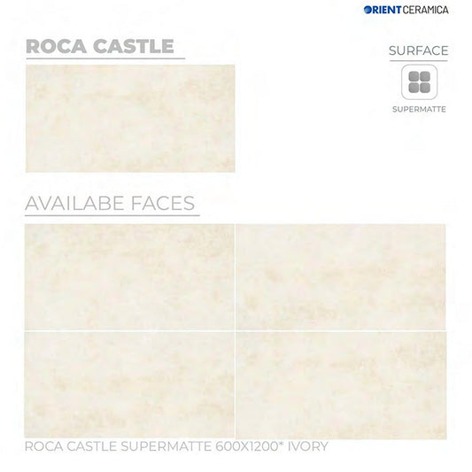 24X48 ORIENT TILE TS FLOOR FLH ROCA CASTLE SM IV L LIGHT IVORY TEXTURE MATT