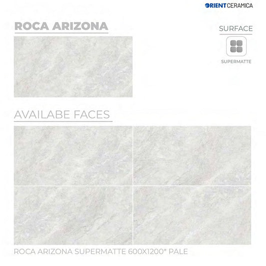 24X48 ORIENT TILE TS FLOOR ROCA ARIZONA SM PALE LIGHT GREY TEXTURE MATT
