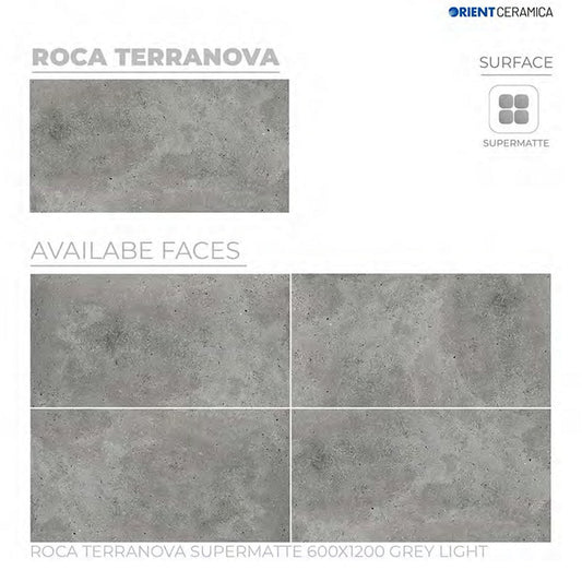 24X48 ORIENT TILE TS FLOOR ROCA TERRANOVA SM GR L LIGHT GREY TEXTURE MATT